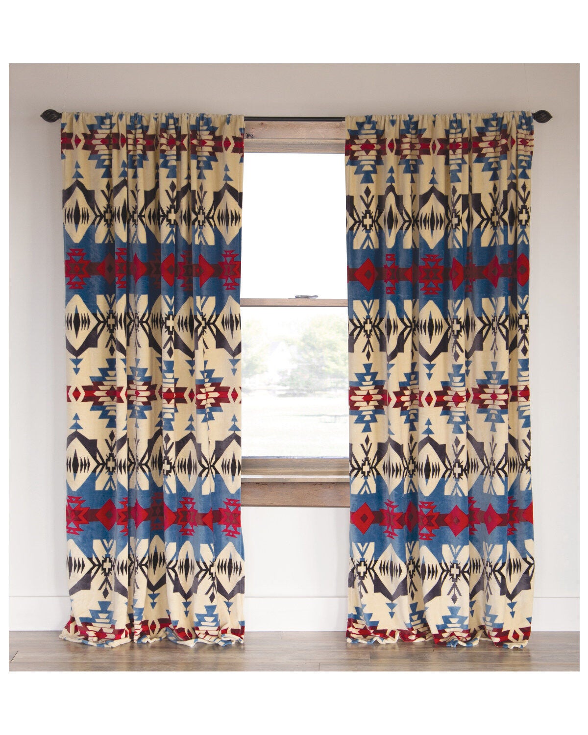 Carstens Sierra Drapery Panels - Western Style Chenille Curtains With Tie-Backs, Rustic Lodge Decor - View #3