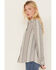 Image #2 - North River Women's Stripe Print Long Sleeve Button Down Flannel Shirt, Ivory, hi-res