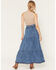 Image #3 - Angie Women's Acid Washed Split Maxi Skirt, Dark Wash, hi-res