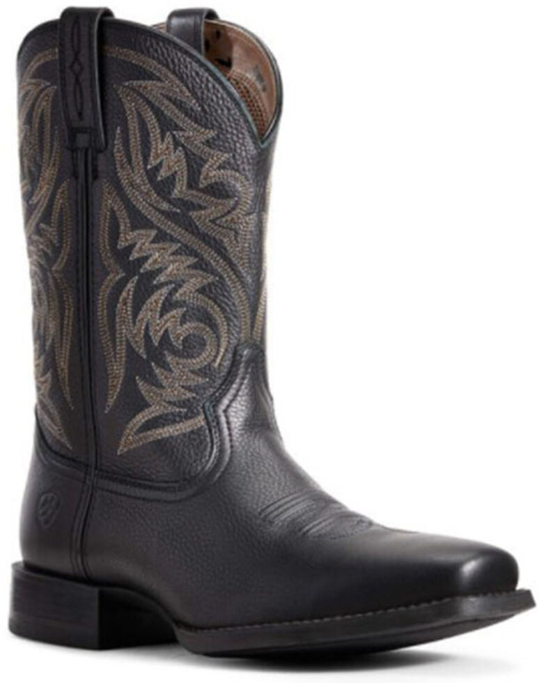 mens square toe black cowboy boots