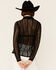 Image #3 - Wild Moss Women's Lace Button Front Sheer Long Sleeve Shirt, Black, hi-res