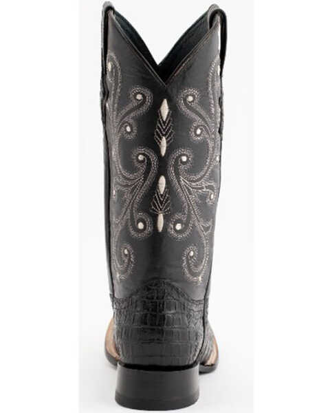 Image #4 - Ferrini Men's Caiman Crocodile Print Western Boots, Black, hi-res
