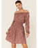 Verity Women's Off The Shoulder Dress, Rust Copper, hi-res