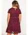 Shyanne Girls' Burgundy Lace Cap Sleeve Dress , , hi-res
