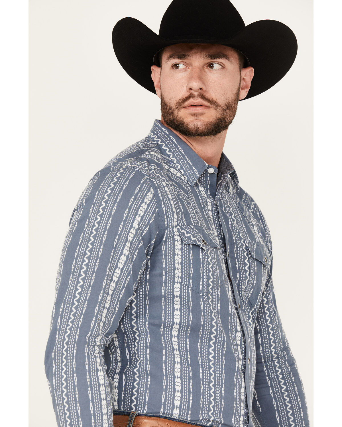 Image #2 - Cody James Men's War Hunt Southwestern Striped Print Long Sleeve Snap Western Shirt, , hi-res