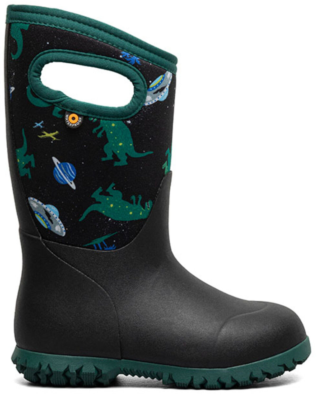 Image #2 - Bogs Boys' York Jurassic Dino Waterproof Boots - Round Toe, Black, hi-res