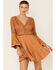 Beyond The Radar Women's Cut-Out Bell Sleeve Dress, Tan, hi-res
