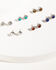 Image #1 - Paige Wallace Women's Multi-Stone Stud Earring Set - 6 Piece, Silver, hi-res
