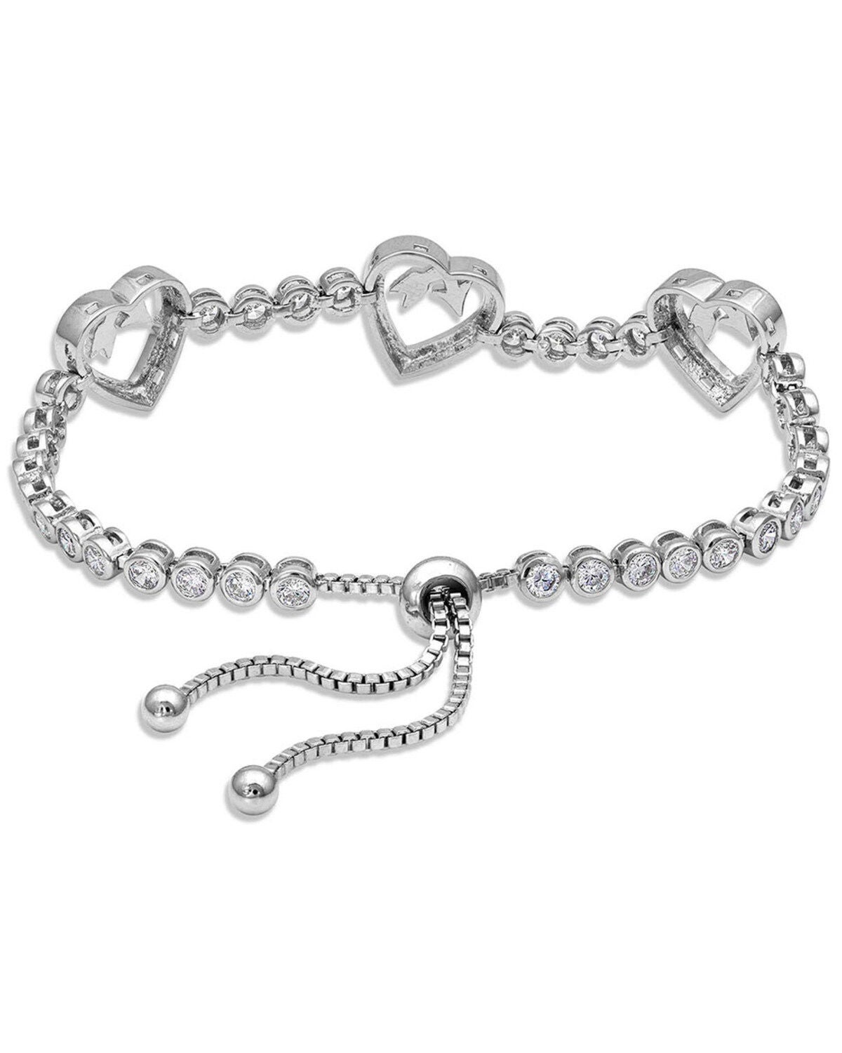 Image #2 - Montana Silversmiths Women's Follow Your Arrow Heart Bolo Bracelet, Silver, hi-res