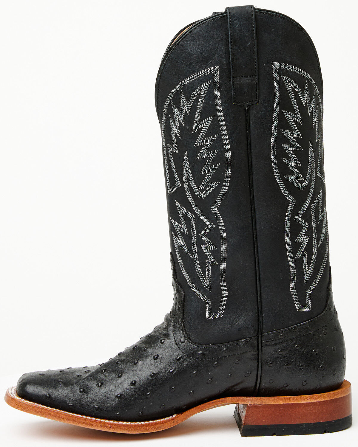 Image #3 - Horse Power Men's Boot Barn Exclusive Ostrich Print Tall Western Boots - Broad Square Toe, Black, hi-res