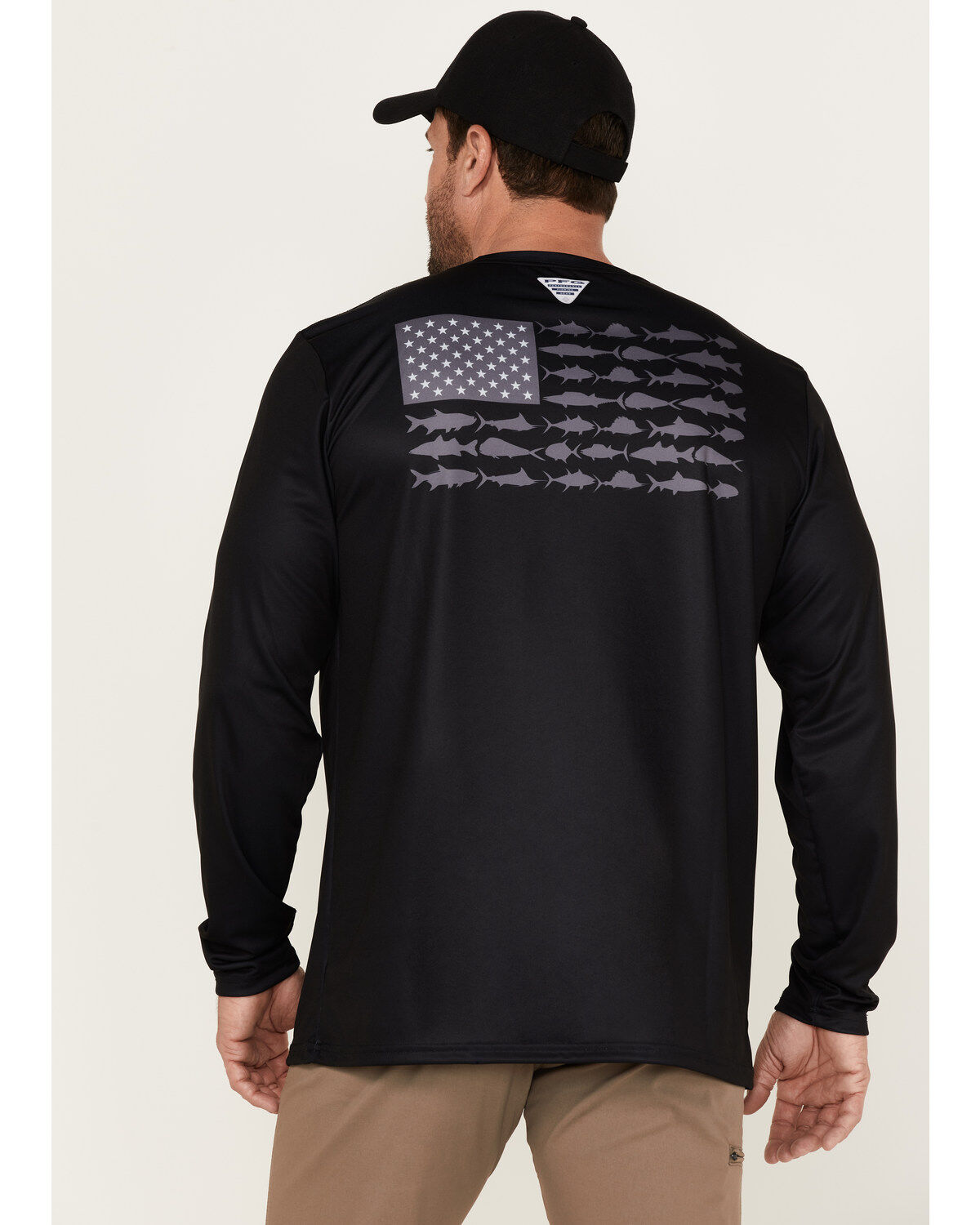 Image #4 - Columbia Men's PFG Terminal Tackle Flag Graphic Long Sleeve T-Shirt, Black, hi-res