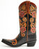 Image #3 - Shyanne Women's Aleena Tooled Floral Western Boots - Snip Toe, Brown, hi-res