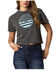Image #1 - Kimes Ranch Women's American Bullseye Short Sleeve Cropped Graphic Tee, Black, hi-res