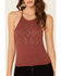 Image #3 - Rock & Roll Denim Women's Rust Studded Ribbed Tank Top, Rust Copper, hi-res