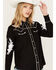 Scully Women's Floral Embroidered Long Sleeve Pearl Snap Western Shirt, Black, hi-res