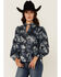 Image #1 - Revel Women's Floral Print 3/4 Sleeve Top, Blue, hi-res
