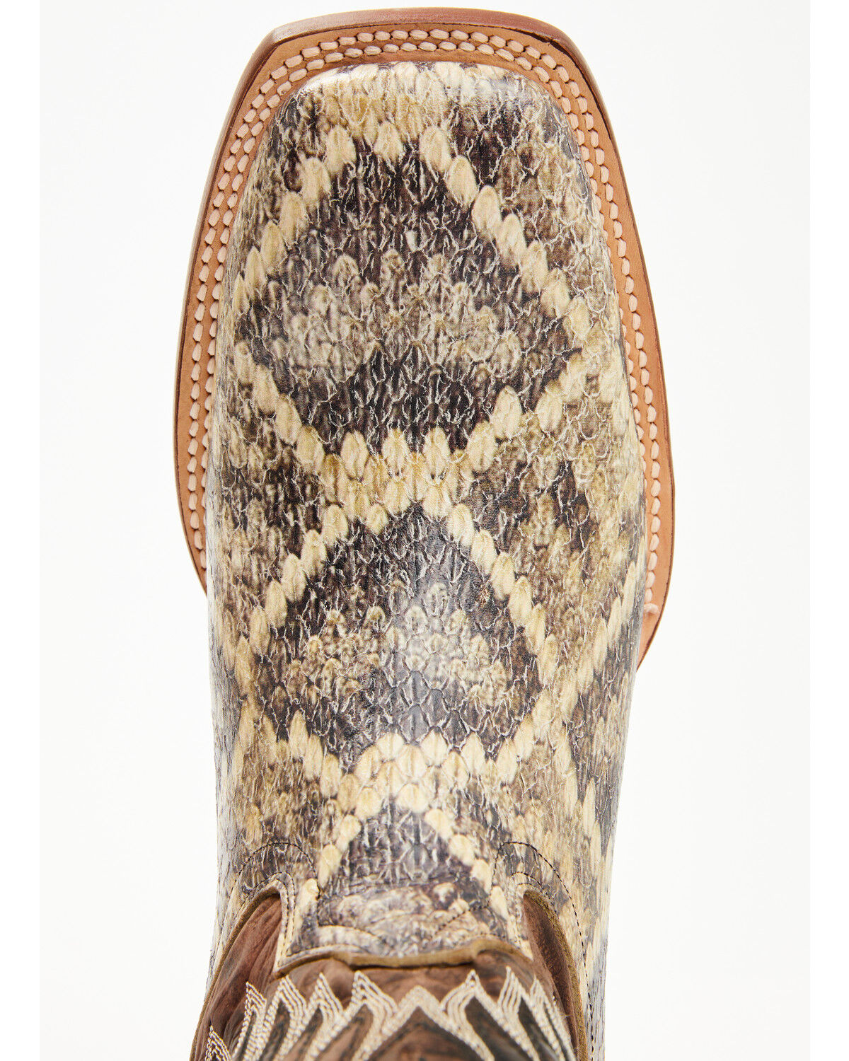 Image #6 - Tanner Mark Men's Rattlesnake Print Western Boots - Broad Square Toe, Natural, hi-res