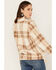 Stillwater Supply Women's Plaid Print Sherpa Quarter Zip Sweater, Tan, hi-res