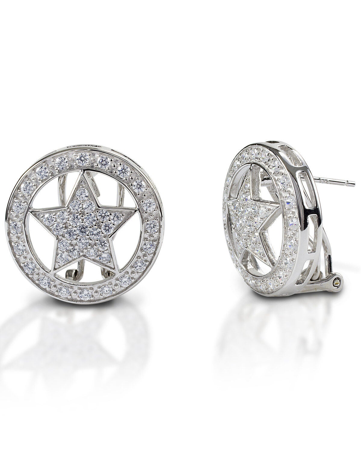Kelly Herd Women's Large Star Earrings, Silver, hi-res
