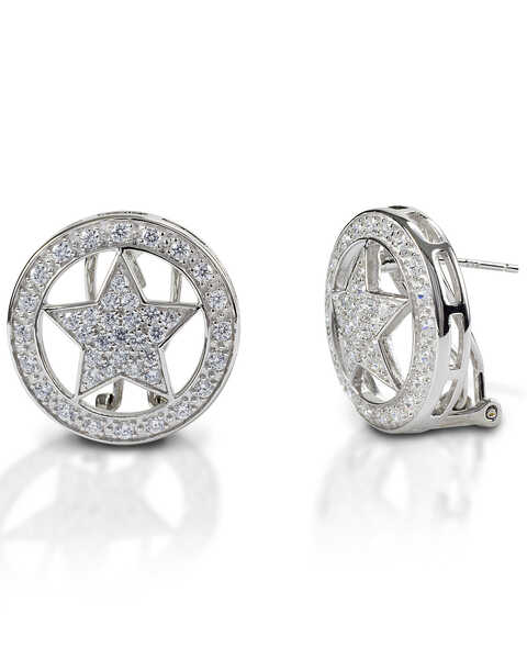 Image #1 -  Kelly Herd Women's Large Star Earrings , Silver, hi-res