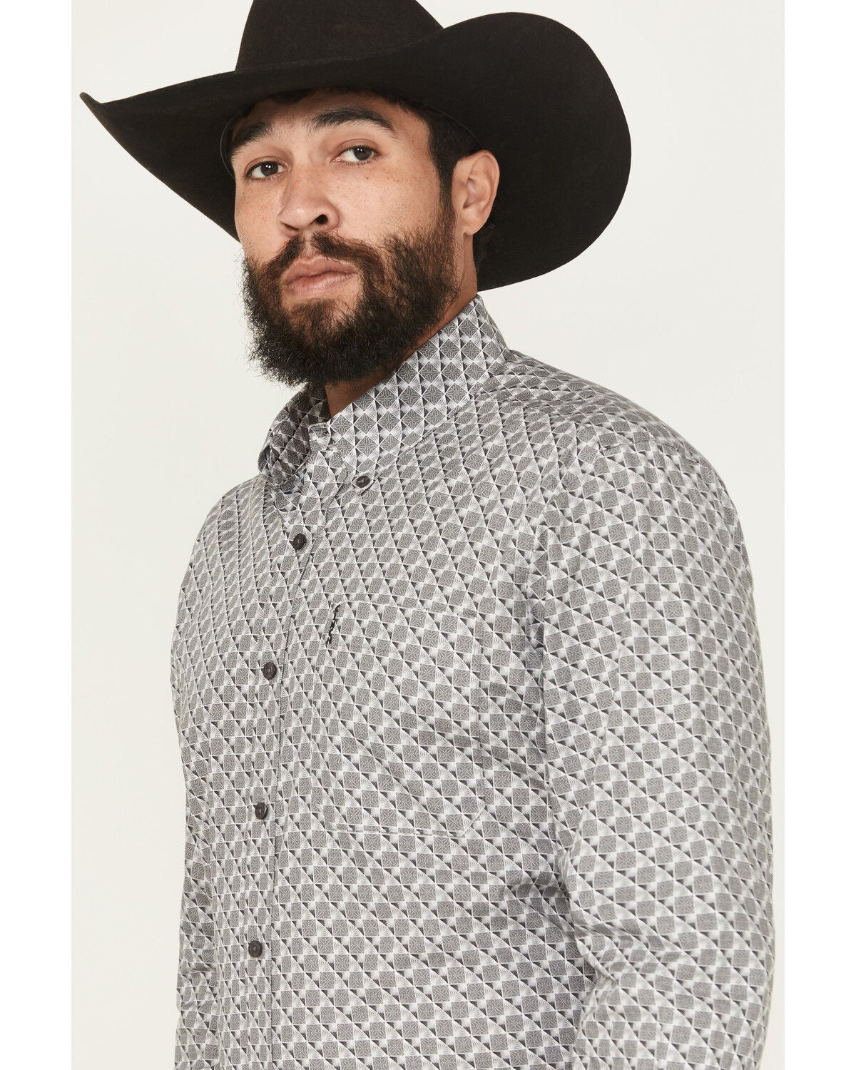 Image #2 - Cinch Men's Modern Fit Geo Print Long Sleeve Button-Down Western Shirt, , hi-res