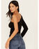 Panhandle Women's One Shoulder Long Sleeve Top, Black, hi-res