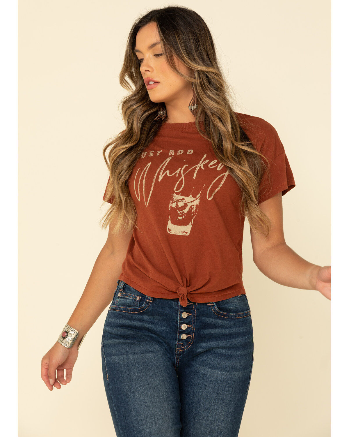 Image #1 - Shyanne Women's Rust Shot Of Whiskey Graphic Tee , , hi-res