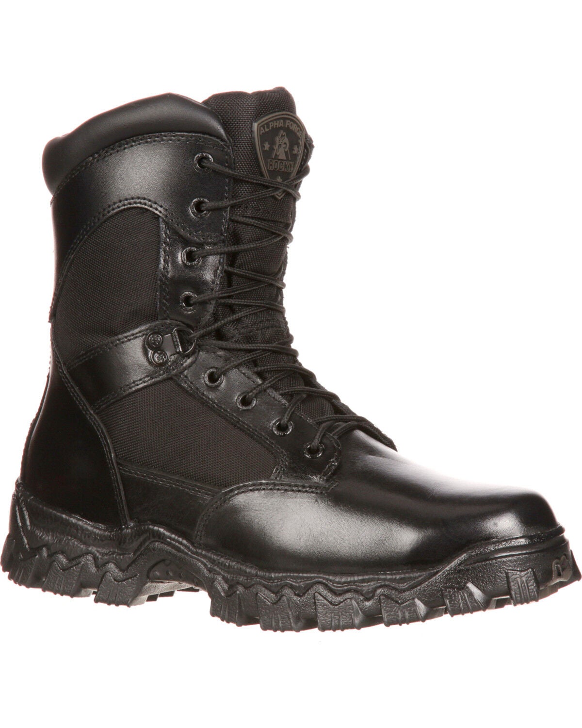 Rocky Men's Alpha Force Waterproof Insulated Duty Boots, Black, hi-res