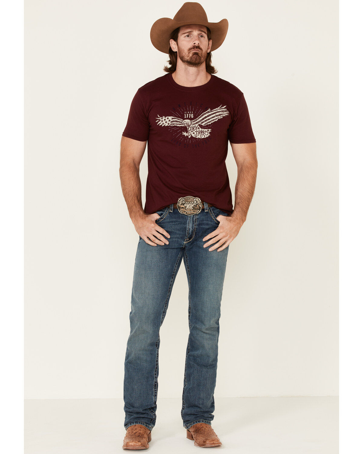Image #2 - Cody James Men's Land Free Eagle Graphic Short Sleeve T-Shirt , , hi-res