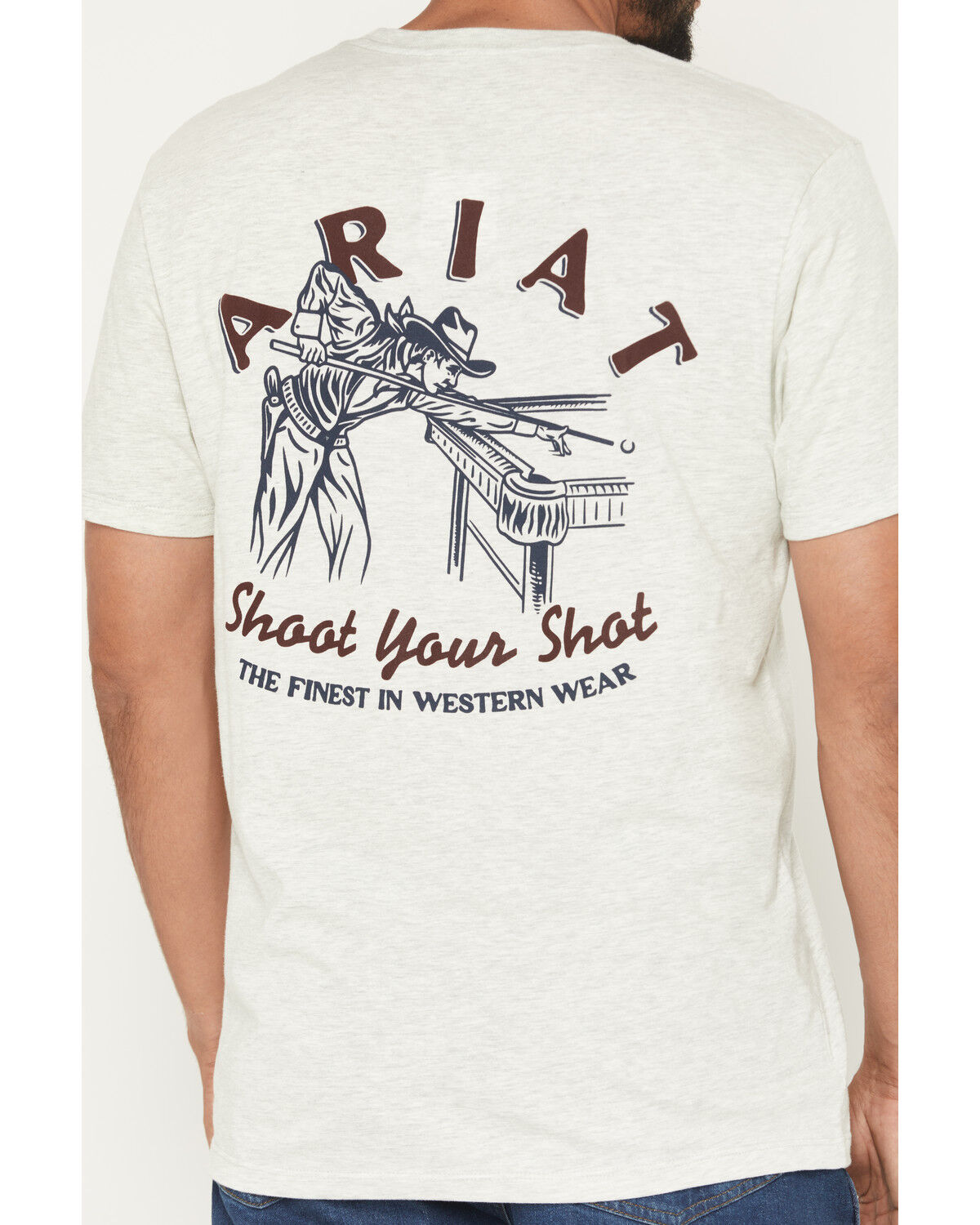 Image #4 - Ariat Men's Straight Shooter Short Sleeve Graphic T-Shirt, Oatmeal, hi-res