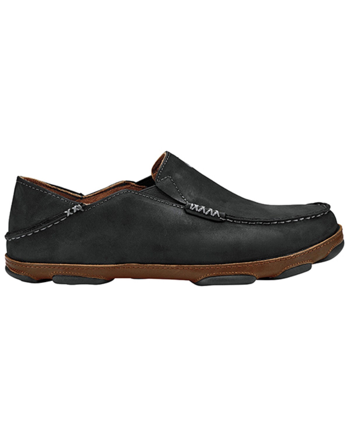 Image #1 - OluKai Men's Moloa Slip-On Casual Shoes - Moc Toe, Black, hi-res