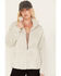 Stillwater Supply Women's Solid Teddy Zip Sweater, Natural, hi-res