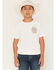 Image #2 - Sable Sky Boys' American Cowboy Short Sleeve Graphic T-Shirt, White, hi-res