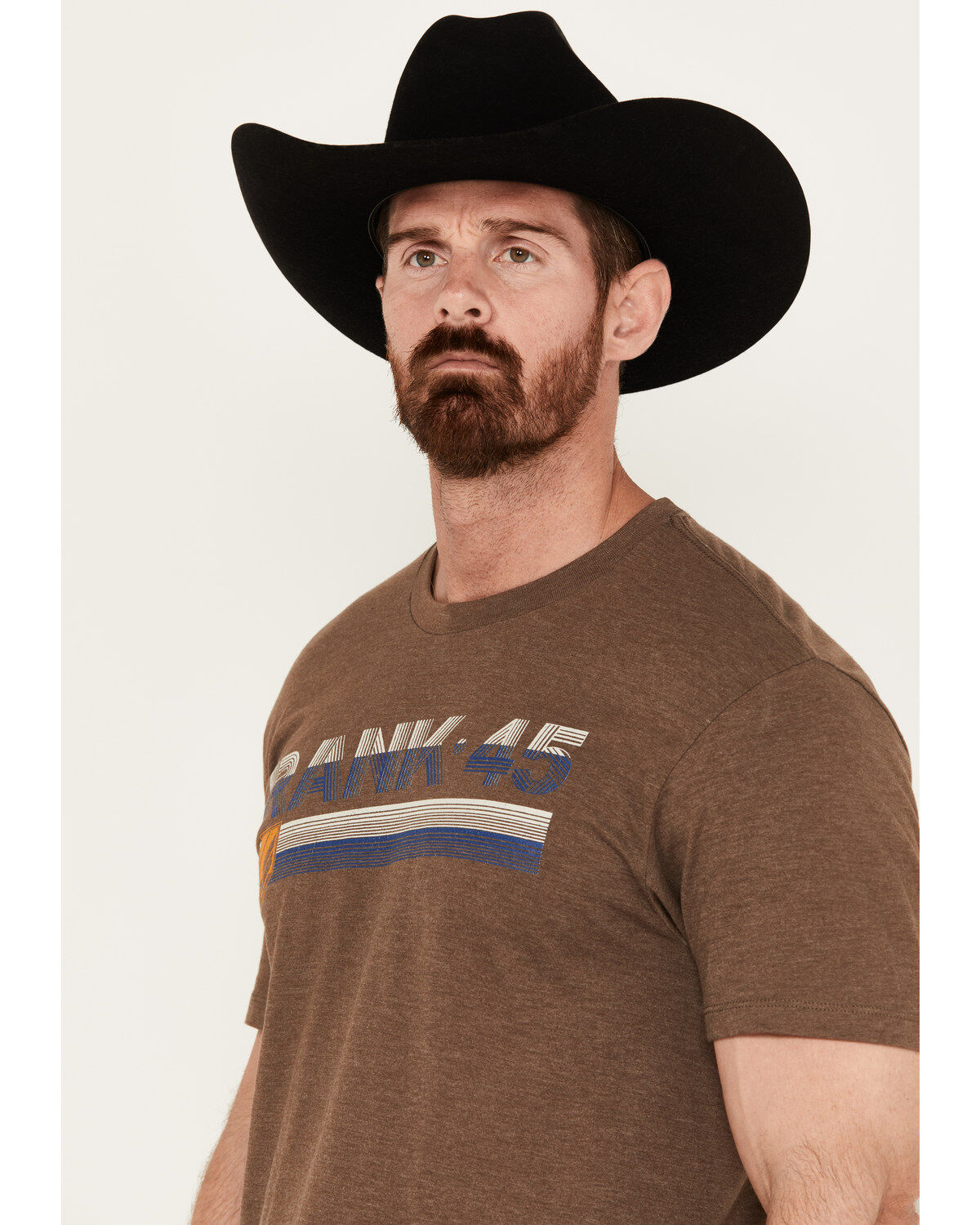 Image #2 - RANK 45® Men's Logo Short Sleeve Graphic T-shirt, Coffee, hi-res