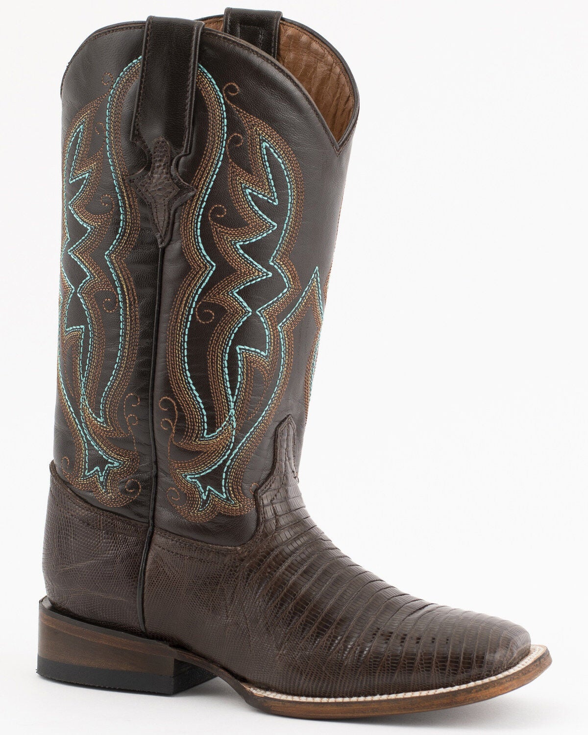 Ferrini Western Boots Womens Teju Lizard 81193-09 Chocolate