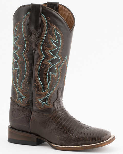 Image #1 - Ferrini Women's Teju Lizard Western Boots - Broad Square Toe, , hi-res