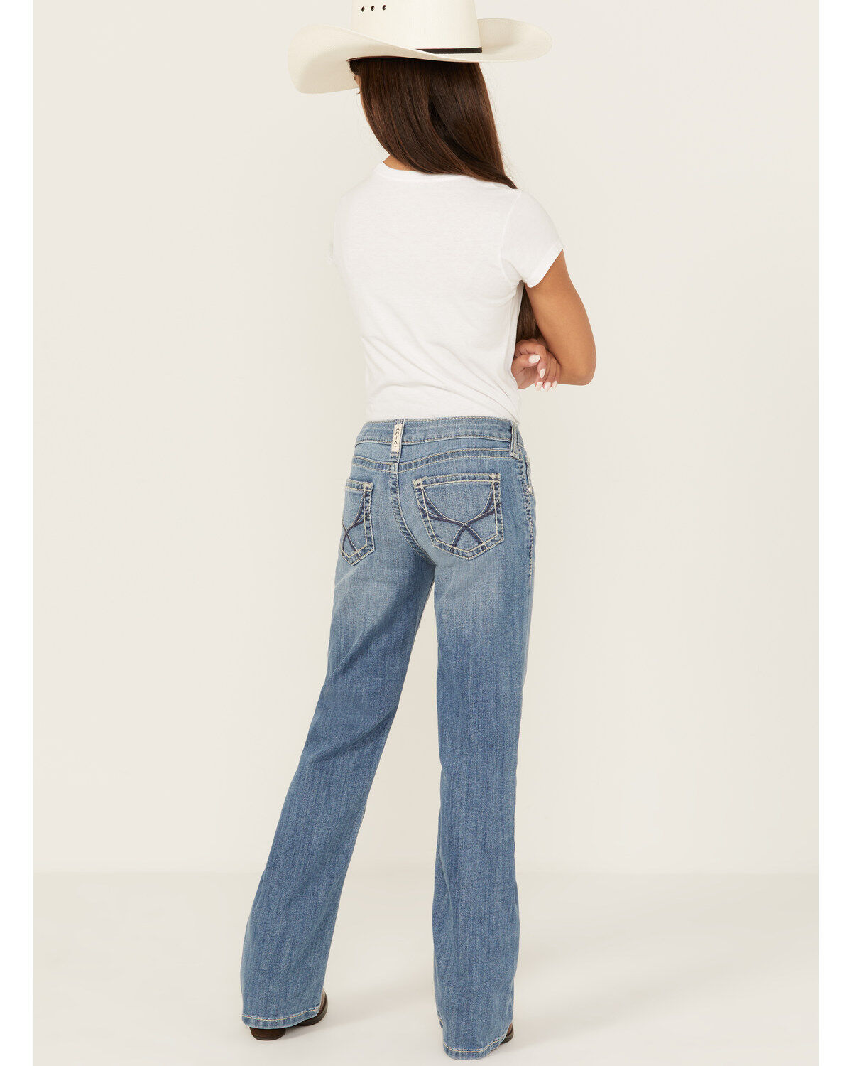 Product Name:  Ariat Girls' Medium Wash Tennesse Bootcut Denim Jeans