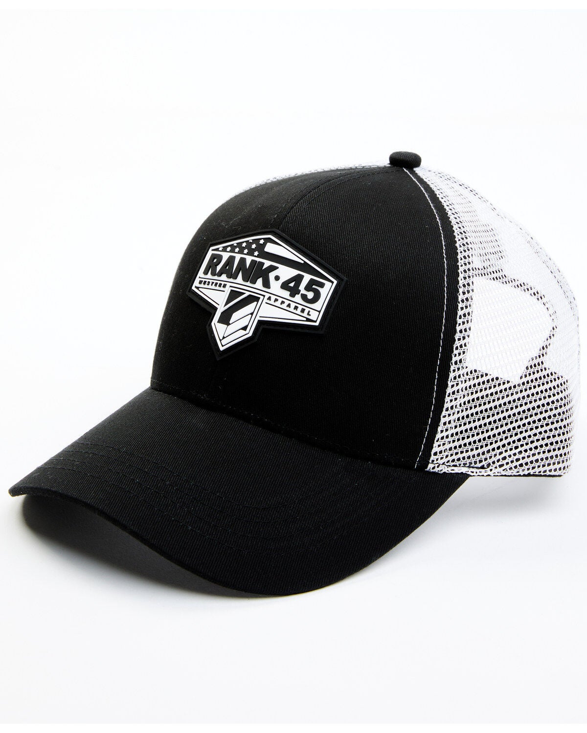 RANK 45&reg; Men's Flag Shield Graphic Mesh-Back Ball Cap, Grey, hi-res