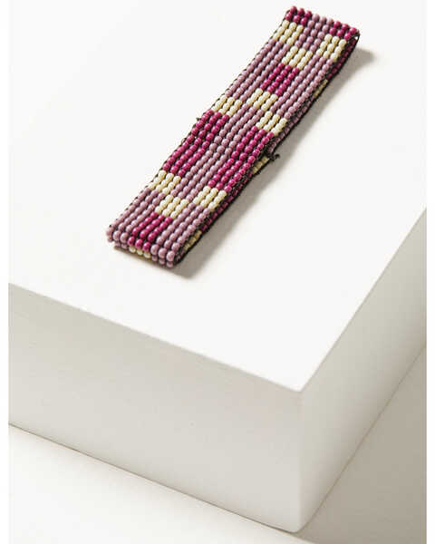 Image #2 - Ink + Alloy Women's Checkered Striped Small Stretch Bracelet, Purple, hi-res