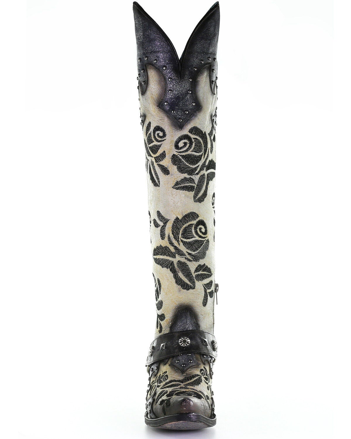 rose embroidered boots