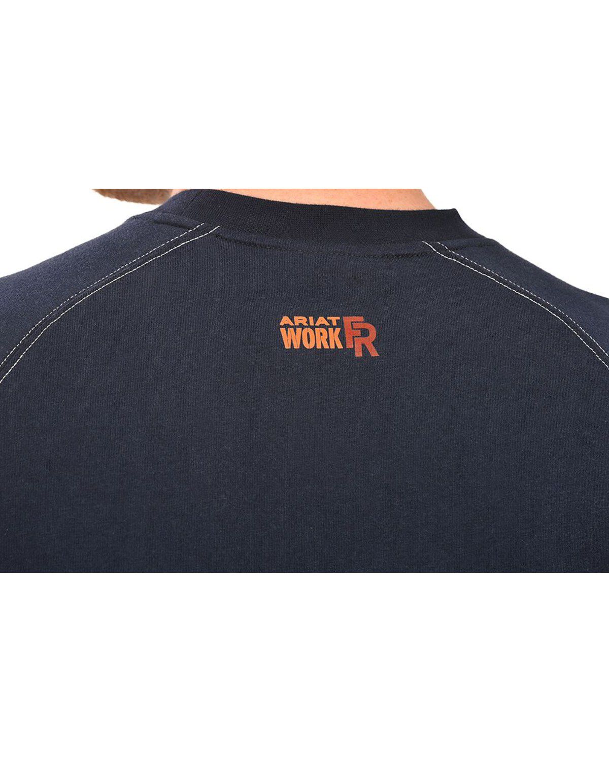 Image #7 - Ariat Men's Knit Fire Resistant Work Crew Long Sleeve, Navy, hi-res