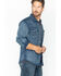 Image #6 - Wrangler Men's Slub Denim Long Sleeve Work Shirt, Antique Blue, hi-res