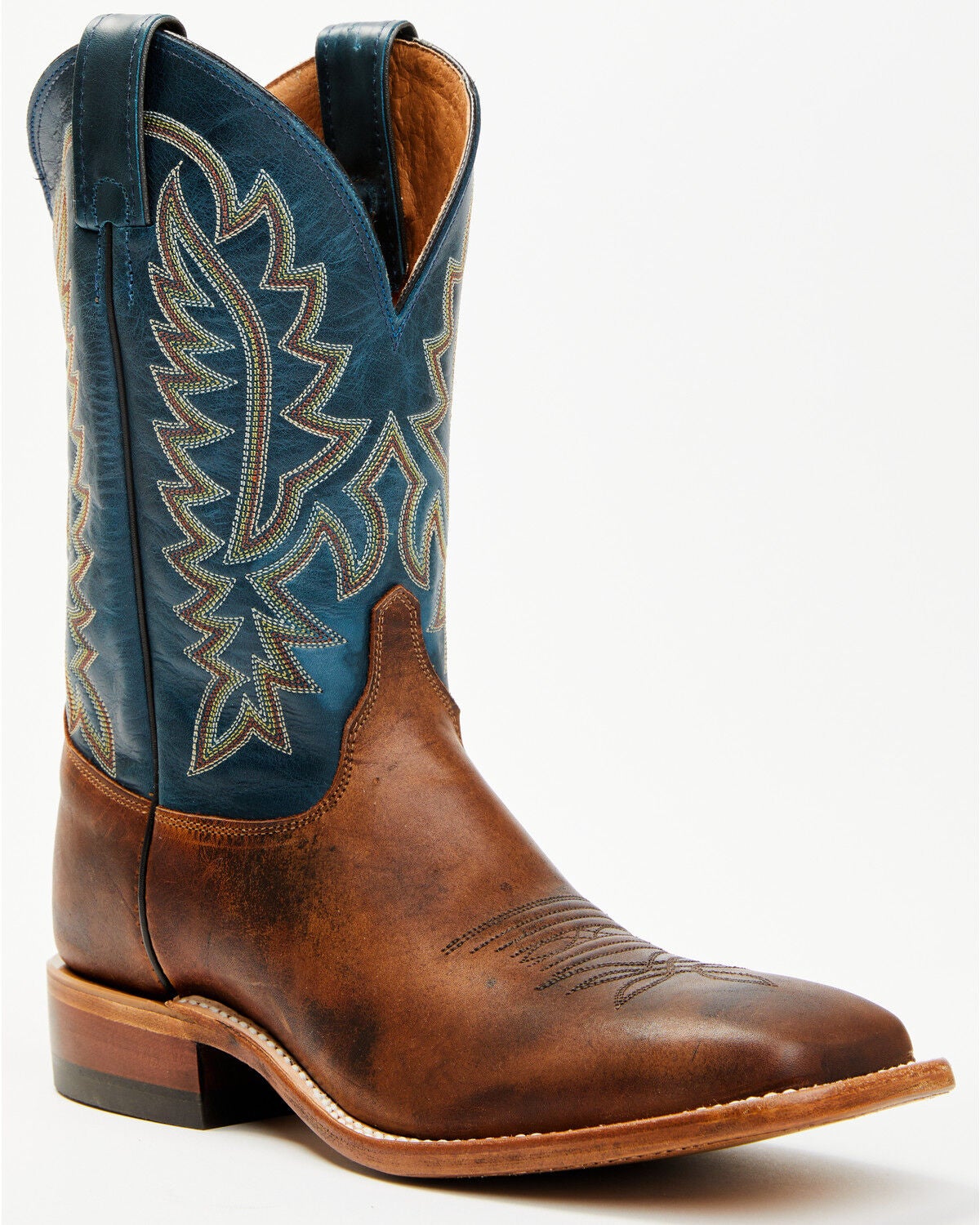 Justin Men's Poston Western Boots - Broad Square Toe, Brown, hi-res