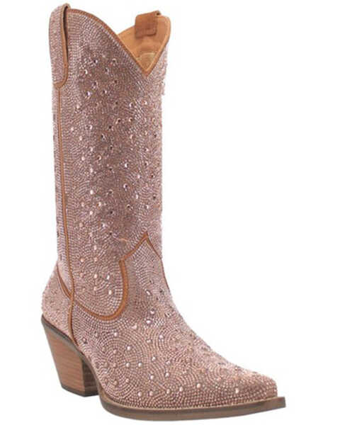 Dingo Women's Silver Dollar Western Boots - Pointed Toe , Rose Gold, hi-res