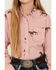 Image #3 - Roper Girls' Running Horse Print Long Sleeve Snap Western Shirt, Pink, hi-res