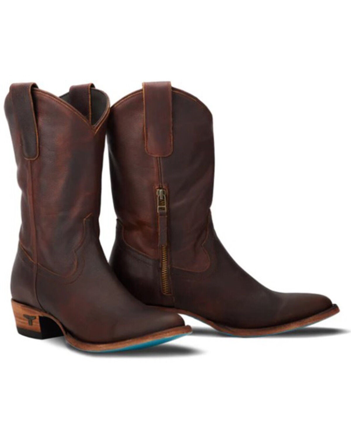 Lane Women's Plain Jane Midi Western Boots - Round Toe, Cognac, hi-res