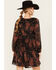 Image #4 - Bila77 Women's Printed Centinela Long Sleeve Mini Dress, Black, hi-res