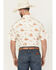 Image #4 - Ely Walker Men's Horse Print Short Sleeve Pearl Snap Western Shirt, Cream, hi-res