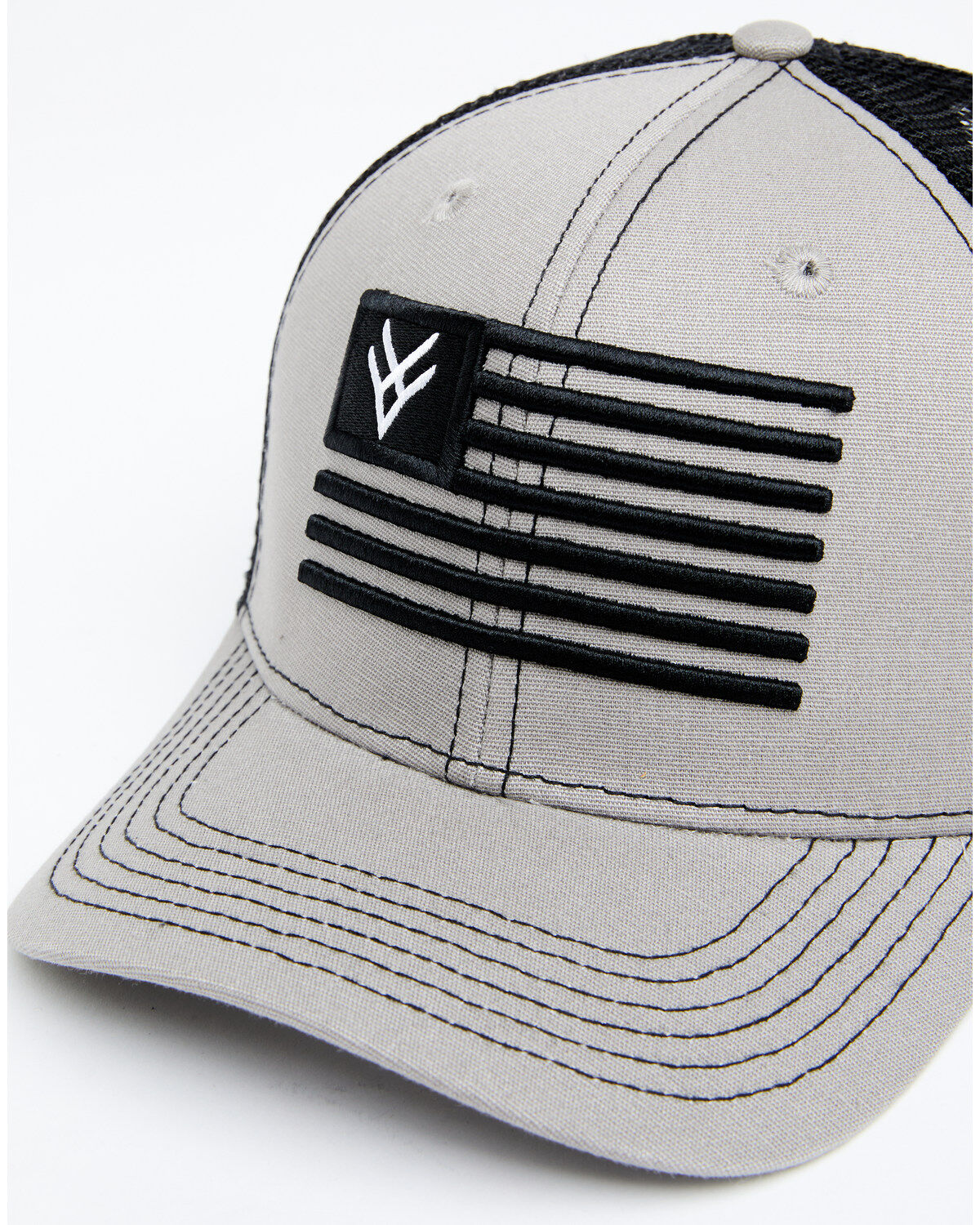 Image #2 - Hawx Men's Logo American Flag Ball Cap, Grey, hi-res