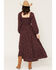 Image #4 - Rock & Roll Denim Women's Geo Print Embroidered Maxi Dress, Wine, hi-res